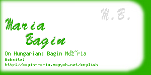 maria bagin business card